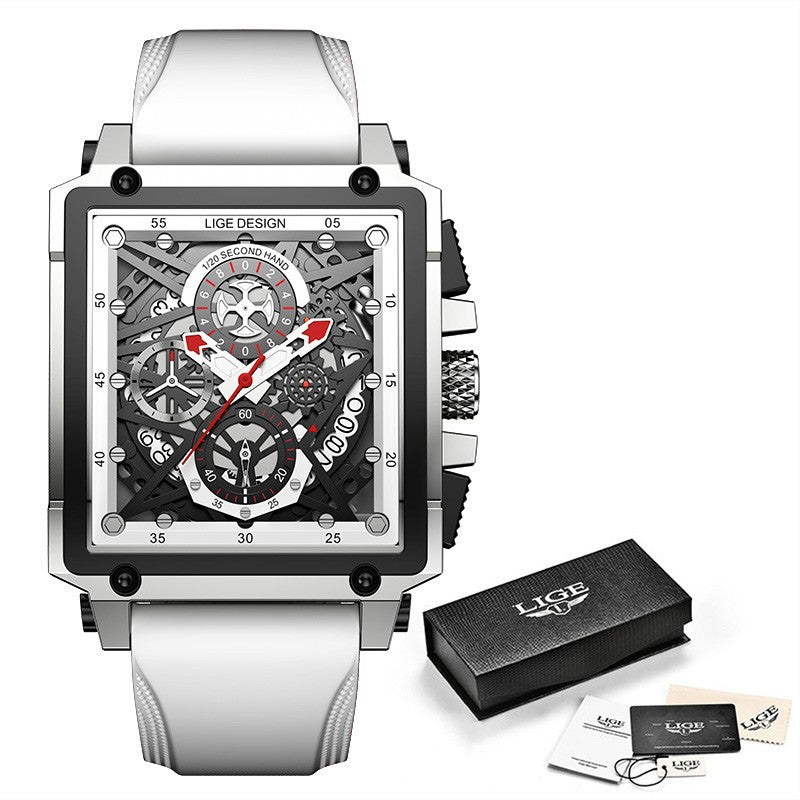 Lige New Men's Watch Square Multifunction Chronograph 30M Waterproof Watch - V.I.P Digital Presence