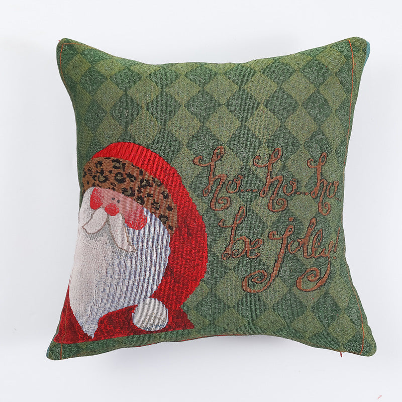Christmas Pillow Cover (without core) Woven Cartoon Elk Snowman European and American Festival Cushion Sofa - V.I.P Digital Presence