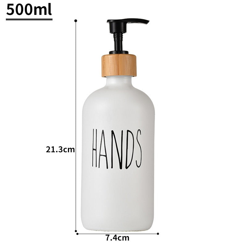 Glass 500ml Boston hand soap pump black and white split bottle wooden cap soap dispenser shampoo bottle - V.I.P Digital Presence