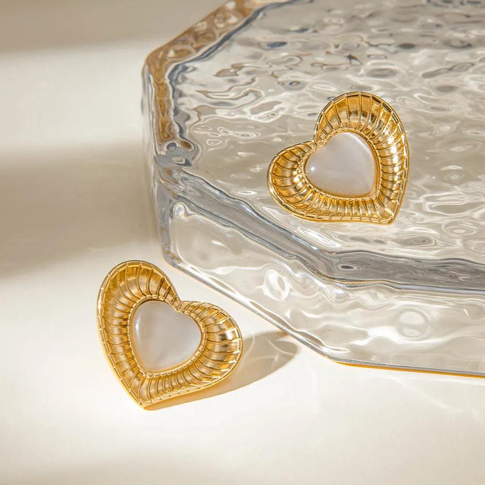 White cat eye stone earrings with niche temperament titanium steel earrings - V.I.P Digital Presence