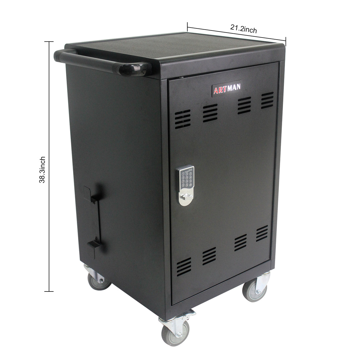 Mobile Charging Cart and Cabinet for Tablets Laptops 30-Device With Combination Lock--Black - V.I.P Digital Presence