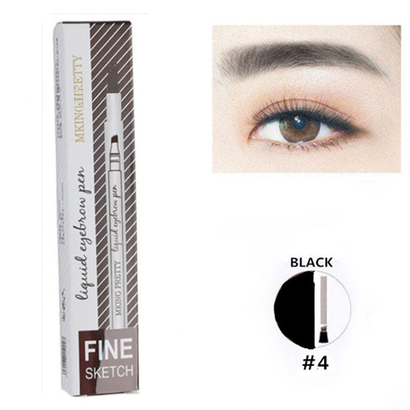 Makeup Micro Sculpture Fine Grain Eyebrow Pen Four Fork Eyebrow Pen Anti Sweating and Non Staining Liquid Eyebrow Pen Four Head - V.I.P Digital Presence