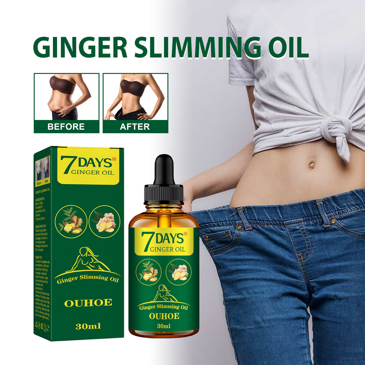 Ginger Body Shaping Essential Oil, Shaping Body Tightening And Slimming Care Massage Essential Oil - V.I.P Digital Presence