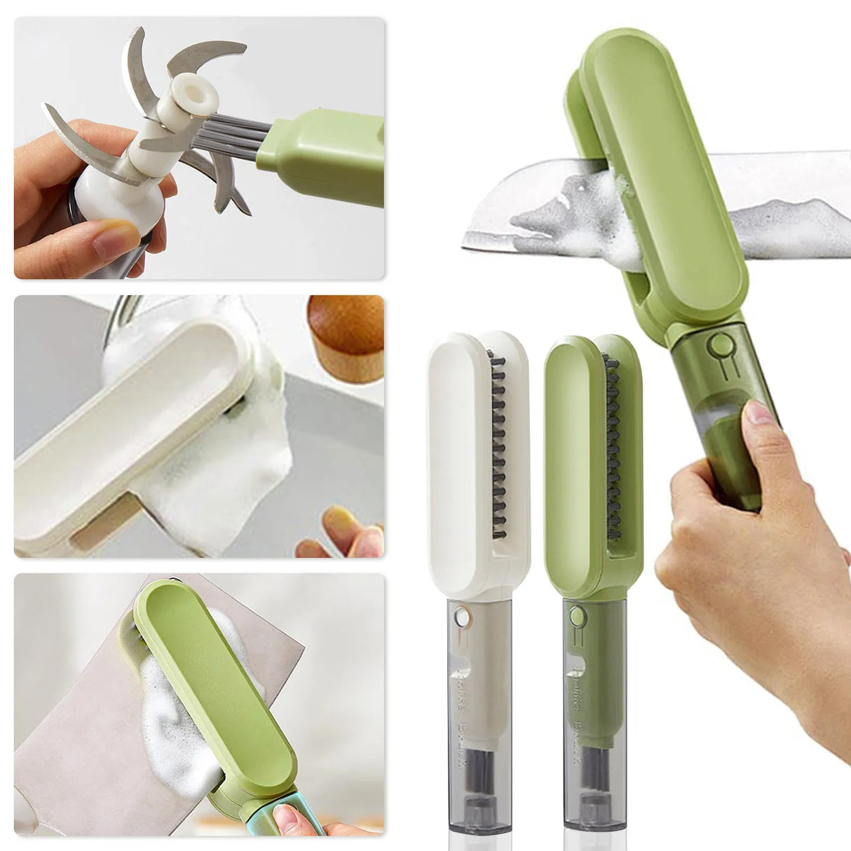 Kitchen Tool Cleaning Brush, Multipurpose Cup Lid Cleaning Brush Set, Knife Sharpener, Knife Cleaning Brush, Cleaning Tool - V.I.P Digital Presence