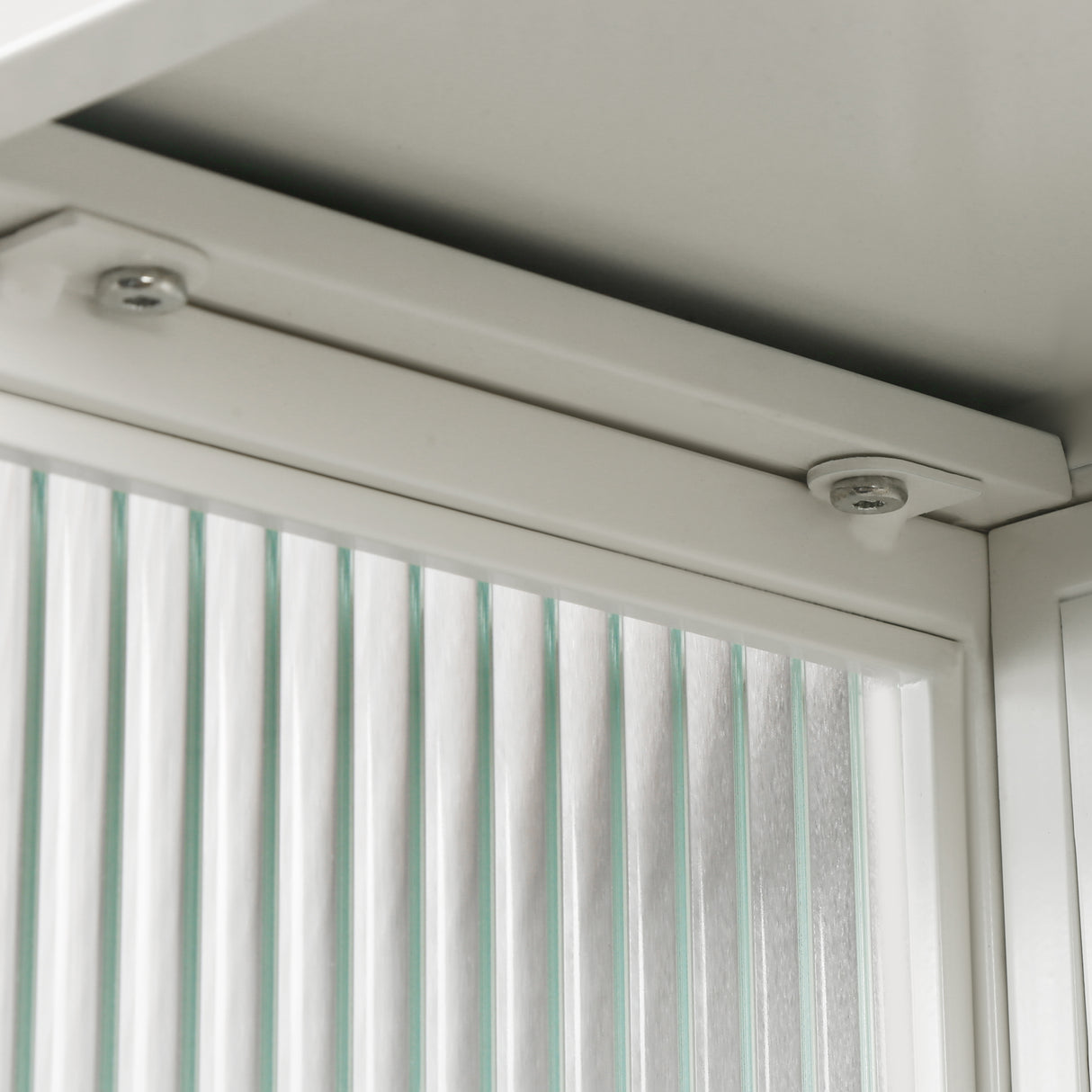 23.62"Glass Doors Modern Two-door Wall Cabinet with Featuring Two-tier Enclosed Storage an Open Shelf and Towel Rack