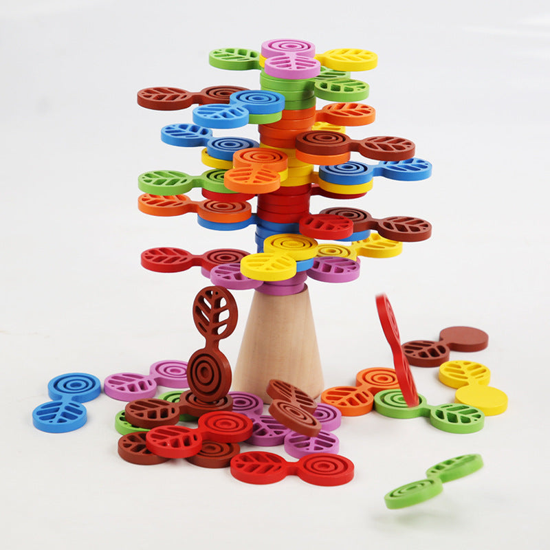 Stacking Tree Balance Building Blocks for Children's Puzzle, Stacking High, Stacking Music, Balance Tree Building, Wooden Toys, Parent Child Game - V.I.P Digital Presence