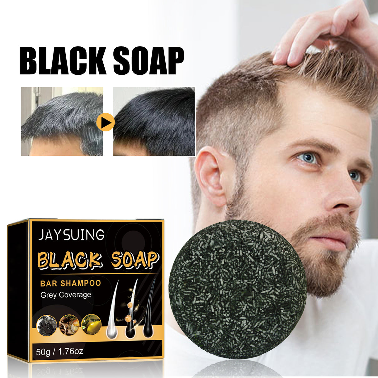Black Soap, Black Dense Hair Care Clean Scalp Supple And Strong Shampoo Soap - V.I.P Digital Presence