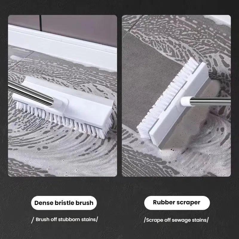 2-in-1 Floor Scrub Brush with Long Adjustable Handle. Multifunctional for Bath & Kitchen - V.I.P Digital Presence