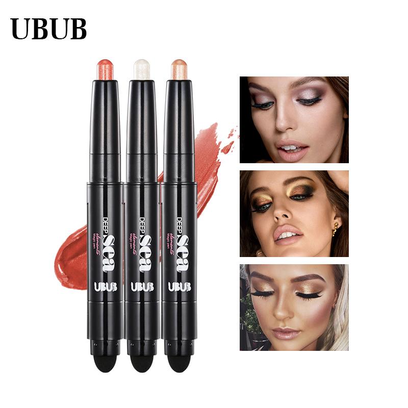 UBUB Eye Pencil Eyeshadow Silkworm Pen Velvet Shimmer Earth Double Color Eye Shadow Cream Glitter Makeup Palette Cosmetics - V.I.P Digital Presence