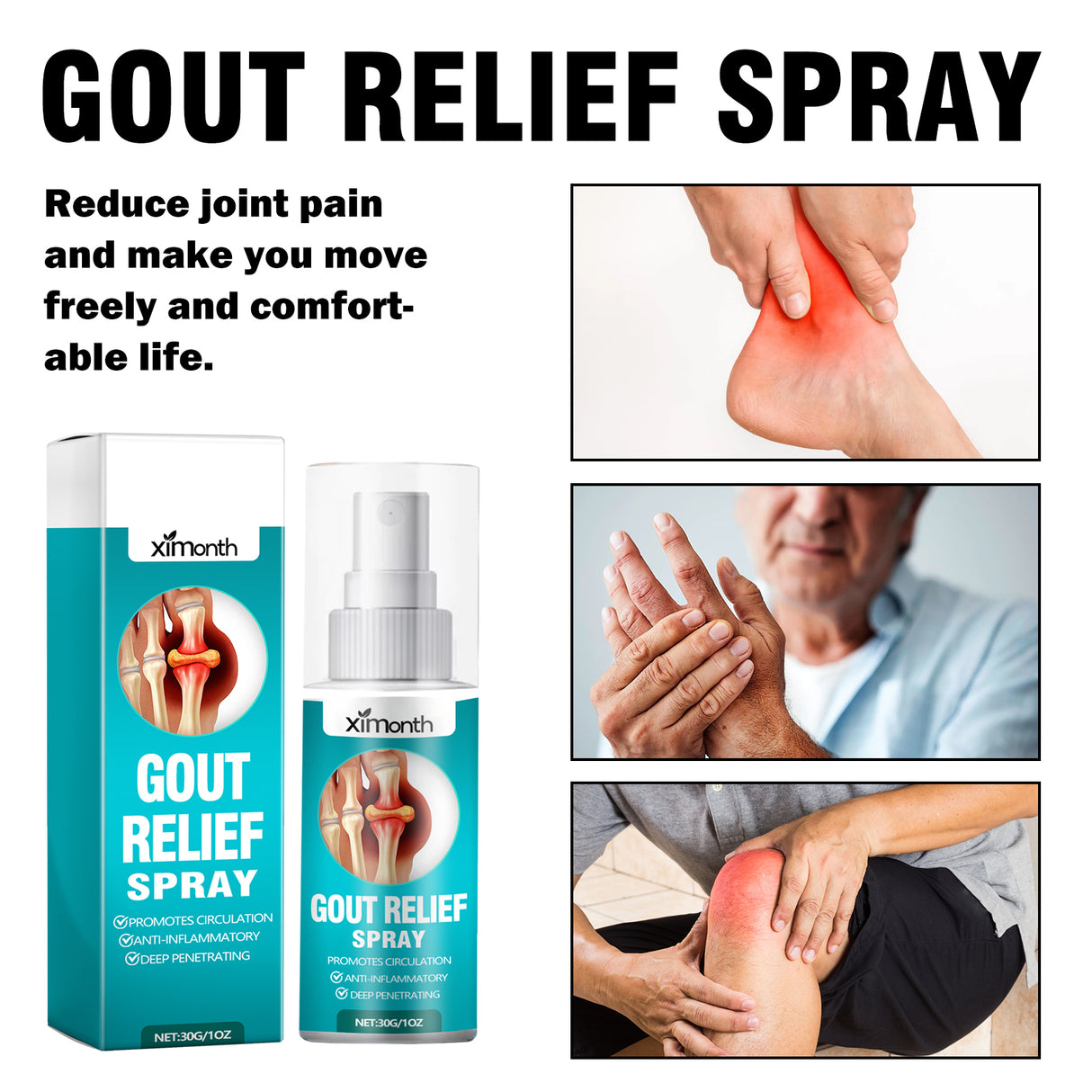 Gout Relief Spray, Relieve Lumbar Joint Muscle Knee Soreness Activating Muscles And Bone Health Care - V.I.P Digital Presence