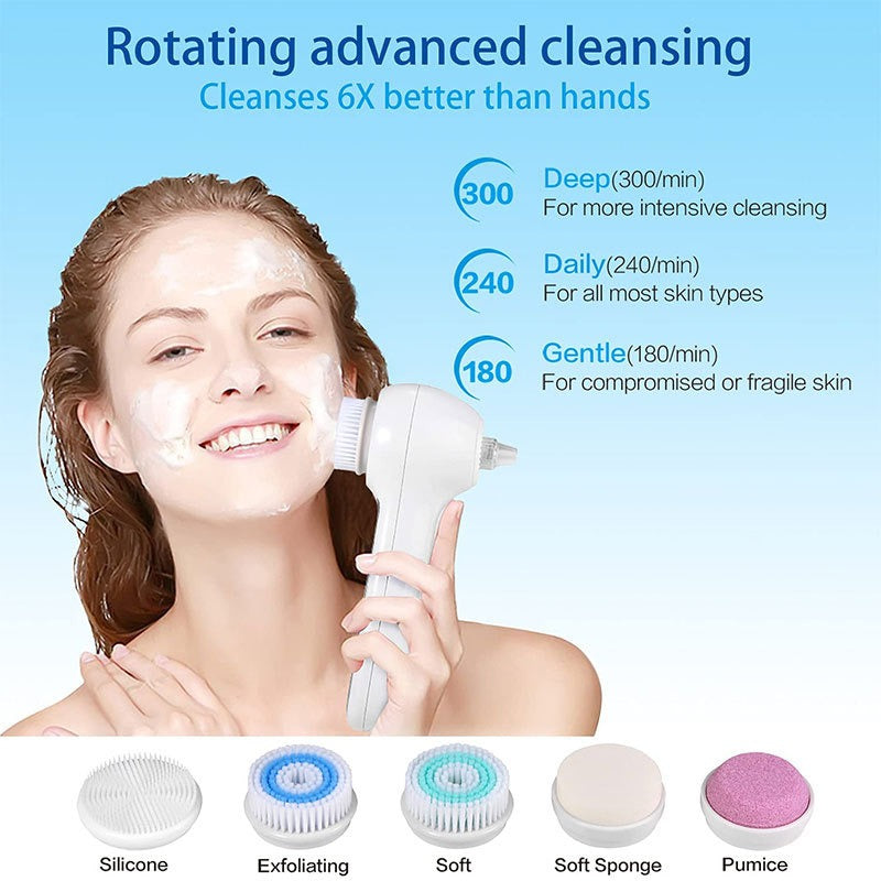 3 In 1 Electric Facial Cleaner Sonic Vibration Facial Brush Machine Waterproof Facial Cleansing Brush - V.I.P Digital Presence