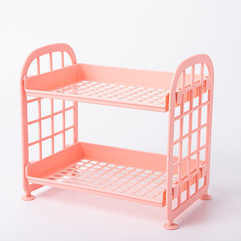 Double Storage Rack Kitchen Small Shelf Desktop Storage Rack Bathroom Sink Plastic Organizing Rack - V.I.P Digital Presence
