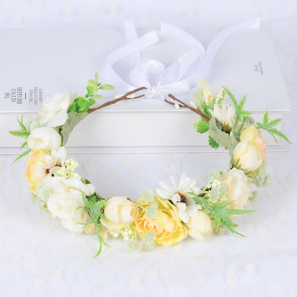 Bridal Fairy Flower Wreath Fabric Flower Starry Sky Headwear Children's Travel Photography Performance Hair Accessories Headrings - V.I.P Digital Presence