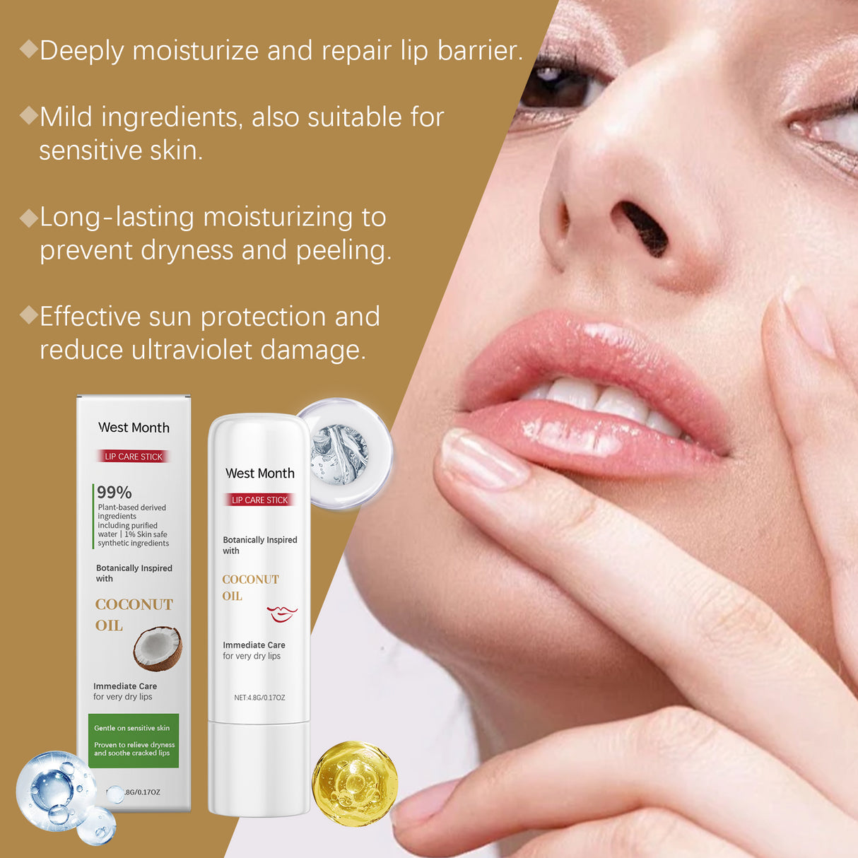 Moisturizing Lip Balm Coconut Oil Shea Butter Lip Balm Moisturizes Your Lips For A Long Time