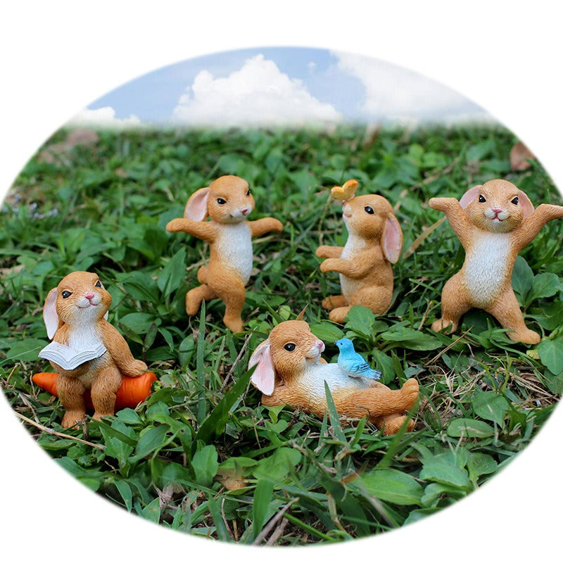 Cute Little Rabbit Plugin Resin Animal Decoration Courtyard Garden - V.I.P Digital Presence