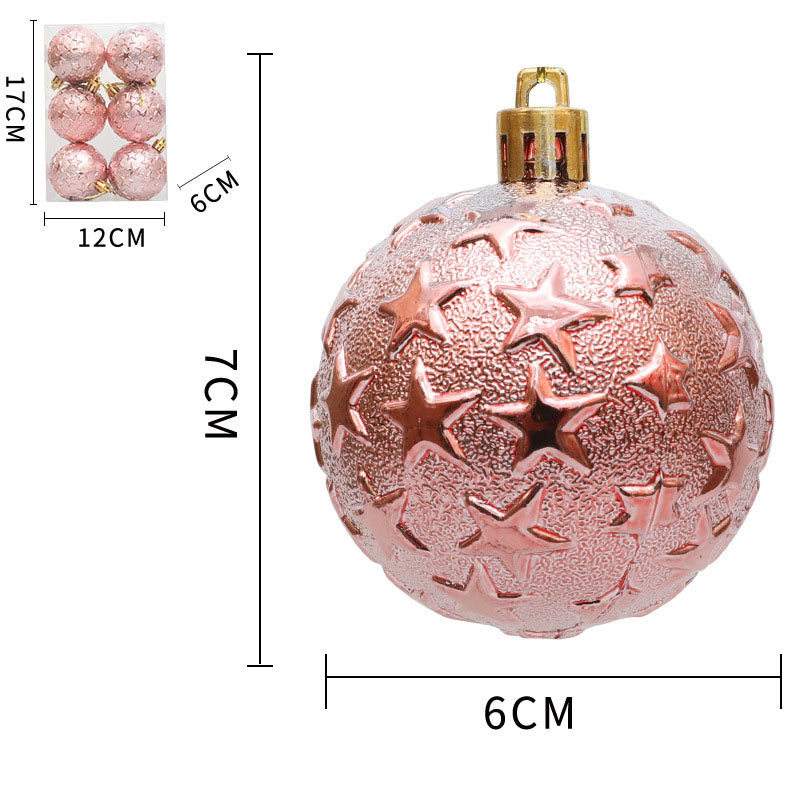 Christmas 6cm Decorative Ball with Starry Sky Relief, Christmas Electroplating Ball Pendant, Venue Decoration Ball - V.I.P Digital Presence