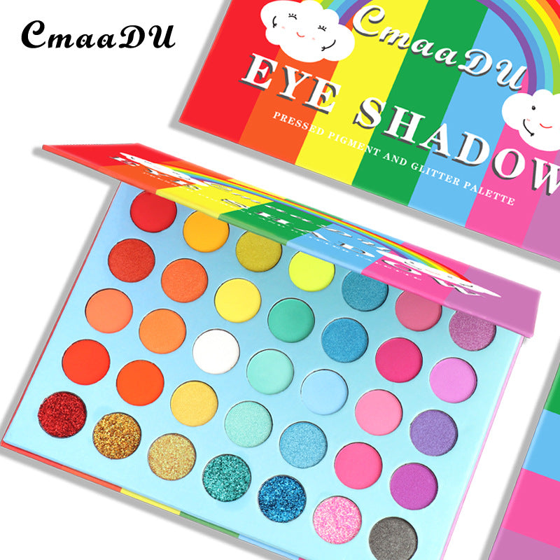 CmaaDu 35 Colors Rainbow Matte Eyeshadow Metal Waterproof Glitter Eyeshadow Palette - V.I.P Digital Presence