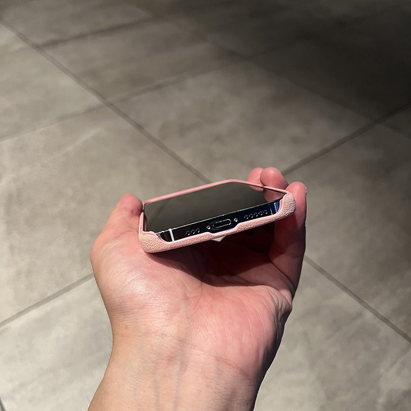 Suitable for iphone14promax mobile phone case suede pattern Apple 13 half package 12 anti-fall 11 net celebrity men's leather case - V.I.P Digital Presence