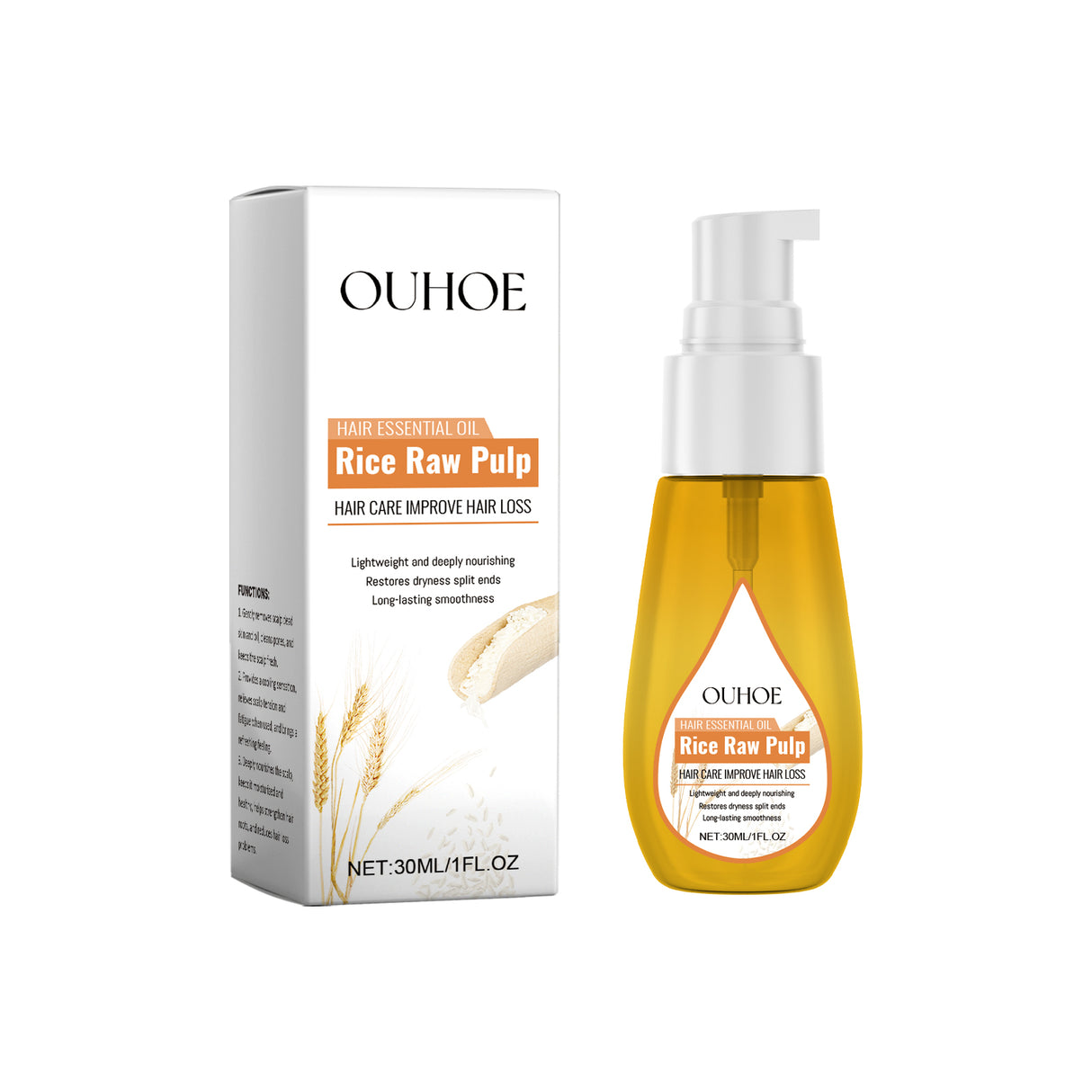 Rice Wash Water Hair Care Oil Repair Hair End Moisturizing Hair Natural Fluffy, Smooth And Glossy Hair Care Essential Oil - V.I.P Digital Presence