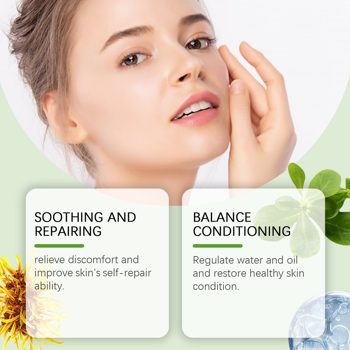 Purslane Soothing Repair Serum Redness Soothing Facial Hydrating Moisturizing Serum