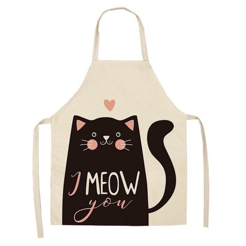 1Pcs Cotton and linen creative European and American cartoon cute cat apron - V.I.P Digital Presence