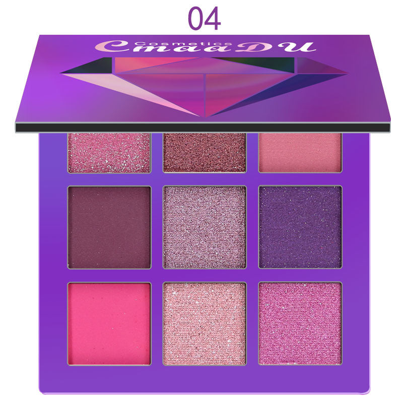 CmaaDu 9 Colors Eye Shadow Diamond Shine Eyeshadow Palette Shiny Highlight Eyeshadow - V.I.P Digital Presence