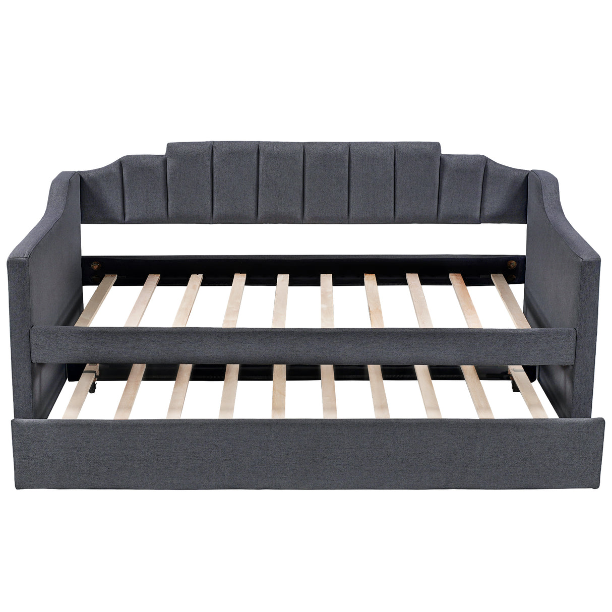 Upholstered Twin Daybed with Trundle Black