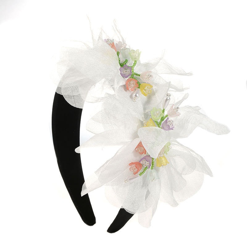Fashionable handmade fabric crystal flower headband - V.I.P Digital Presence