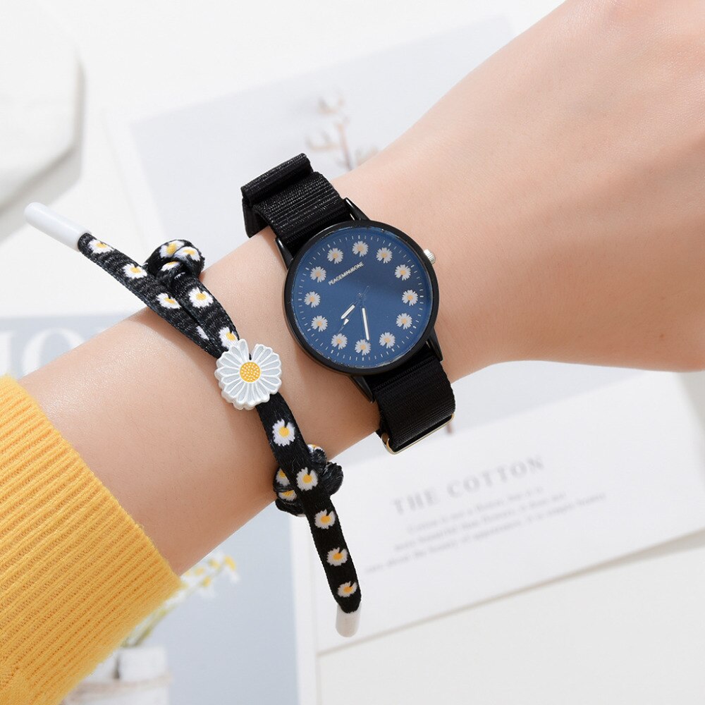 Fashion Daisy Flowers Nylon Band Watches For Women Casual Analog Quartz Wristwatches Women Watches Ladies Clock Relogio Feminino - V.I.P Digital Presence