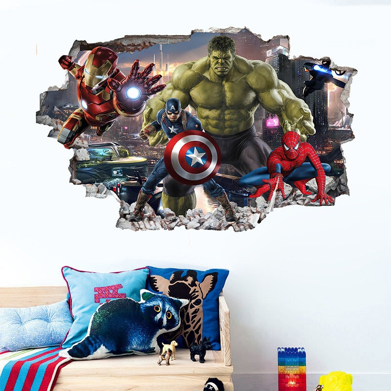 Marvel League of Legends Captain America Iron Man Batman Hulk Boy Bedroom Living Room Decoration Self Adhesive Wall - V.I.P Digital Presence