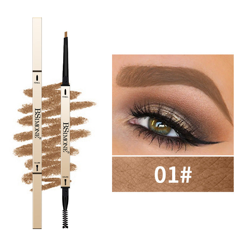 Natural Long-Lasting Waterproof Non-Fading Very Fine Three-Dimensional Not Easy To Smudge Double-Ended Small Gold Bar Eyebrow Pencil - V.I.P Digital Presence