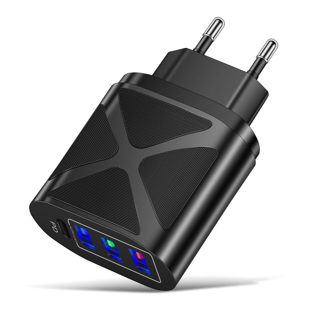 New 3USB+PD fast charging head, US standard, European standard, British standard, PD+3USB multi port charger charging head - V.I.P Digital Presence