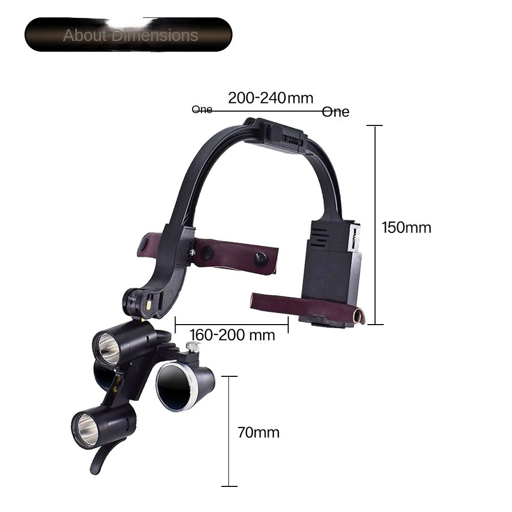 Dental oral head mounted magnifier with headlight HD orthopedic ENT optical instrument magnifying lens light - V.I.P Digital Presence