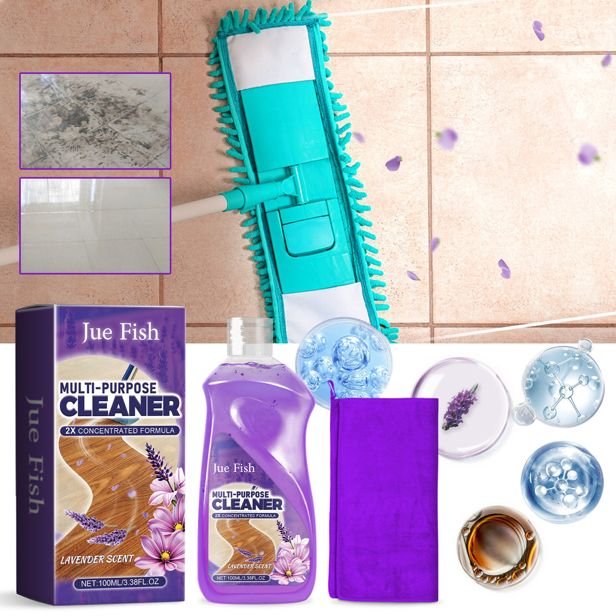 Multi-Purpose Floor Cleaner Household Kitchen Bathroom Floor Soot And Scale Multi-Functional Cleaning - V.I.P Digital Presence