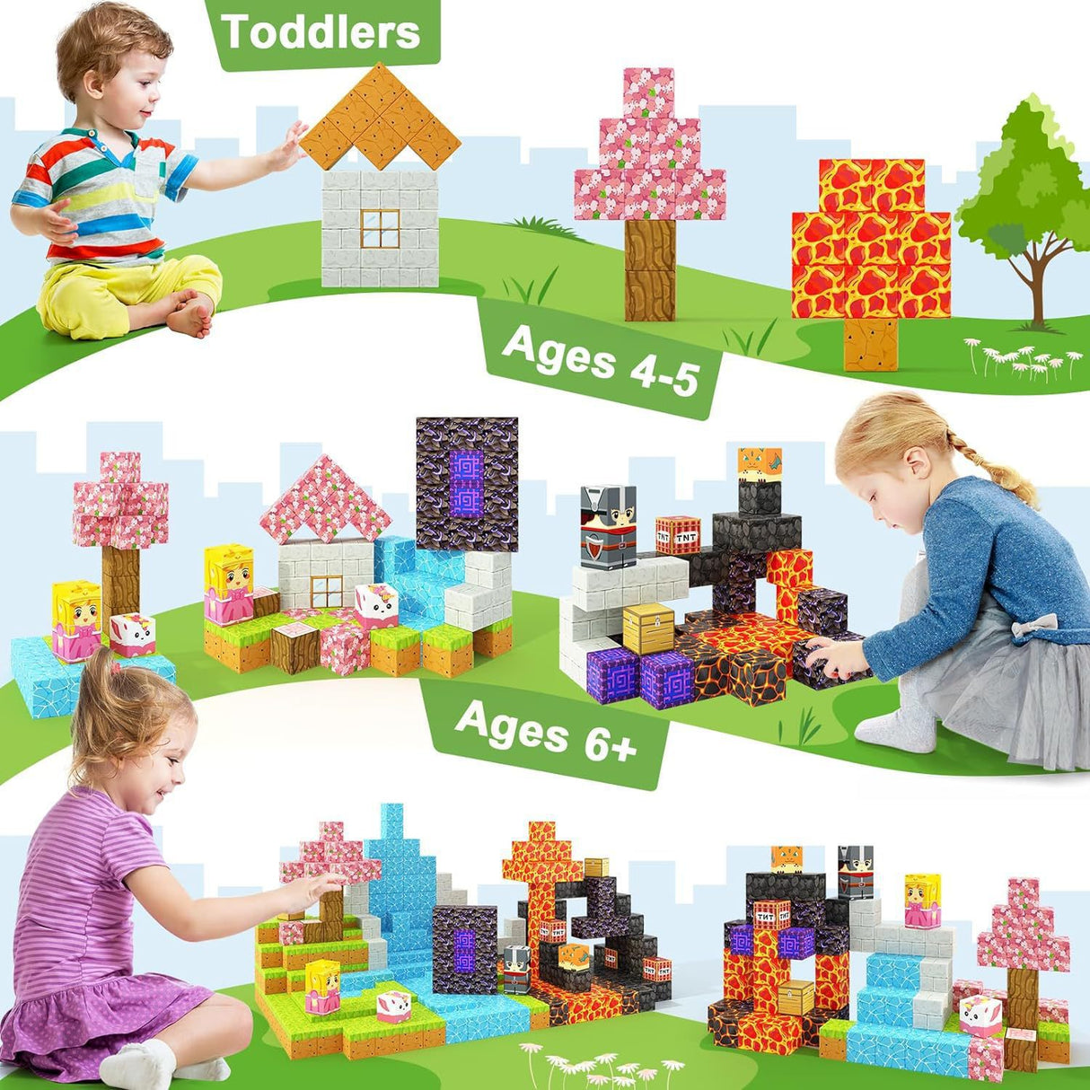 My Building World Magnetic Cube DIY Cherry Blossom Mountain Children's Educational Puzzle Assembly Toy Gift - V.I.P Digital Presence