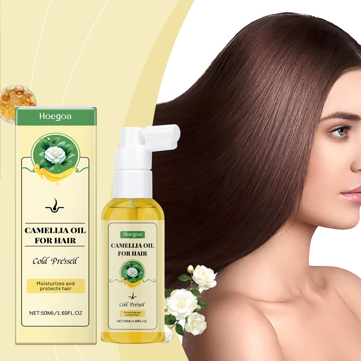 Nourishing Hair Care Tea Oil Spray Herbal Extraction Camellia Seed Oil Repair Dry And Smooth Hair Treatment - V.I.P Digital Presence