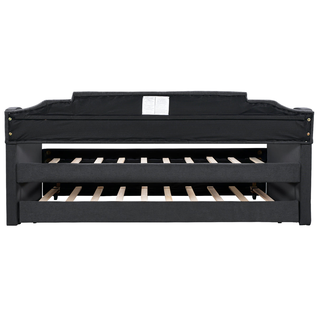 Upholstered Twin Daybed with Trundle Black