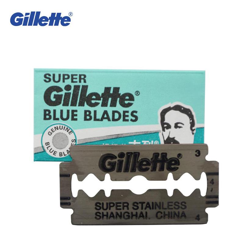 Gillette Super Blue Shaving Razor Blades For Men Stainless Steel double edge Shaver Blades (5 blades x 2 boxes) - V.I.P Digital Presence