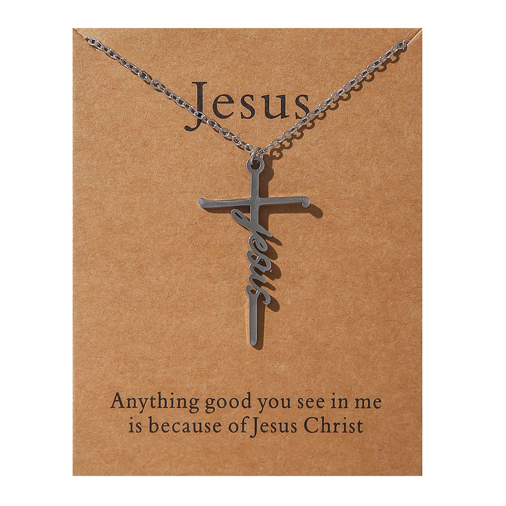 Faith Religious Gift Stainless Steel Cross Collarbone Chain Sweater Chain - V.I.P Digital Presence