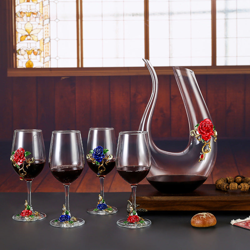 Household enamel crystal glass red wine glass goblet decanter - V.I.P Digital Presence