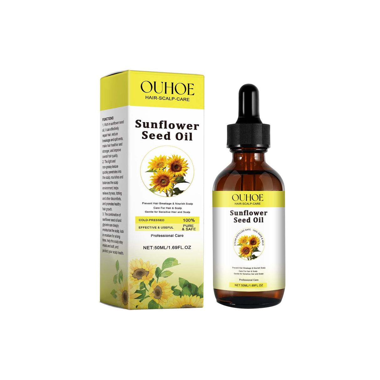 Sunflower Oil Hair Care Essential Oil Moisturizes, Prevents Frizz And Nourishes Hair Care Essential Oil Softens And Repairs Hair Roots - V.I.P Digital Presence