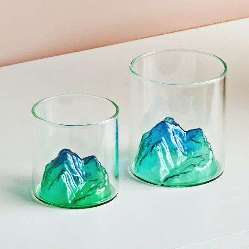 Small Transparent Glass Coffee Cup Mountain Glass Whisky Heat Resistant Tea Drink Milk Juice Cup Cups Drinking Glasses - V.I.P Digital Presence