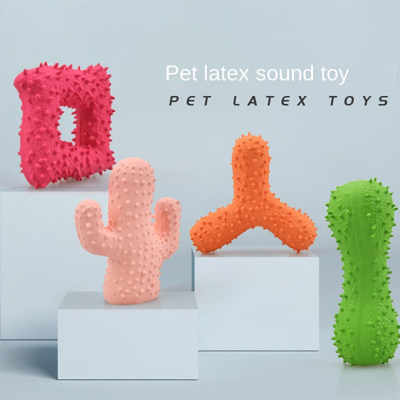 New Pet Latex Toy with Spiked Bone and Four-Corner Square Latex Sound Toy Durable Teeth-Cleaning Dog Toy - V.I.P Digital Presence