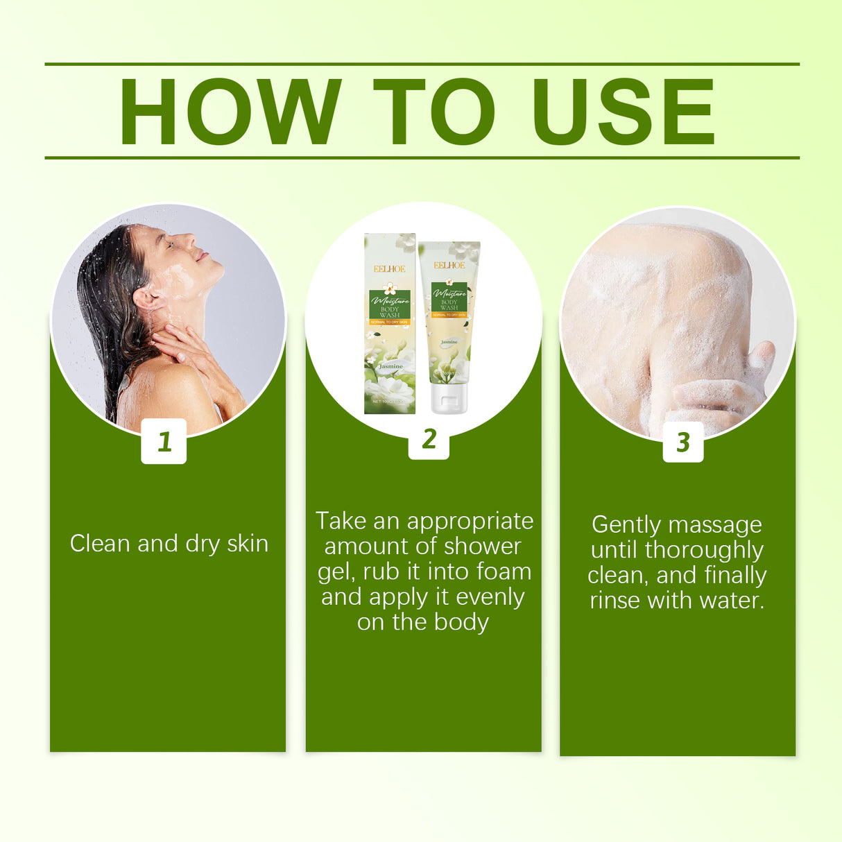 Jasmine Moisturizing Body Wash, Gentle, Clean, Smooth, Moisturizing And Fragrant Body Wash