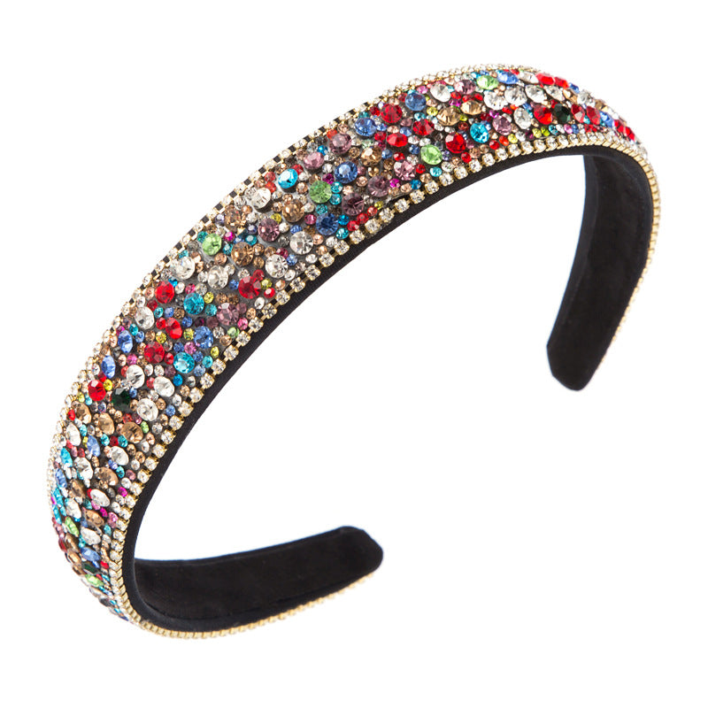 Fashion Net Red Vibrato With The Same Color Full Rhinestones Non-Slip Headband Female Simple Super Flash Korean Style Outing Headwear - V.I.P Digital Presence