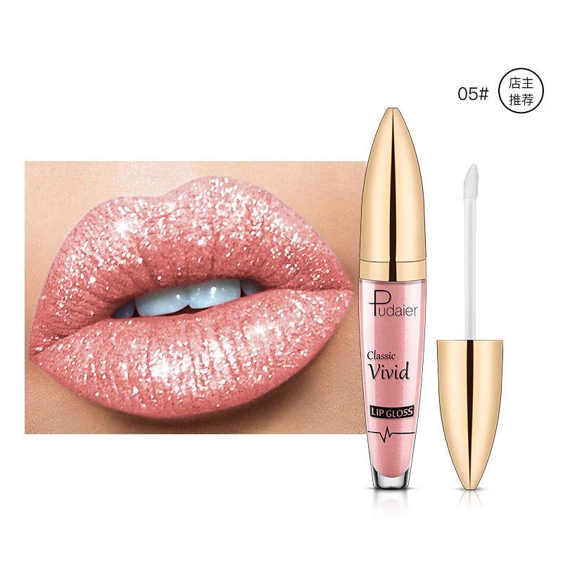 Pudaier Sip Glitter Flip Matte Pearl Lip Gloss Nonstick Diamond Lip Gloss - V.I.P Digital Presence