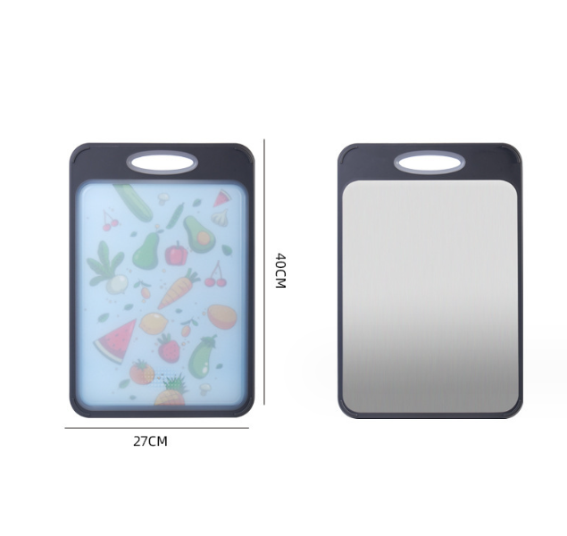 Double-Sided Cutting Board 2-in-1 304 Stainless Steel And PP Chopping Board For Fruit Vegetables Meat Kitchen Cutting Board - V.I.P Digital Presence