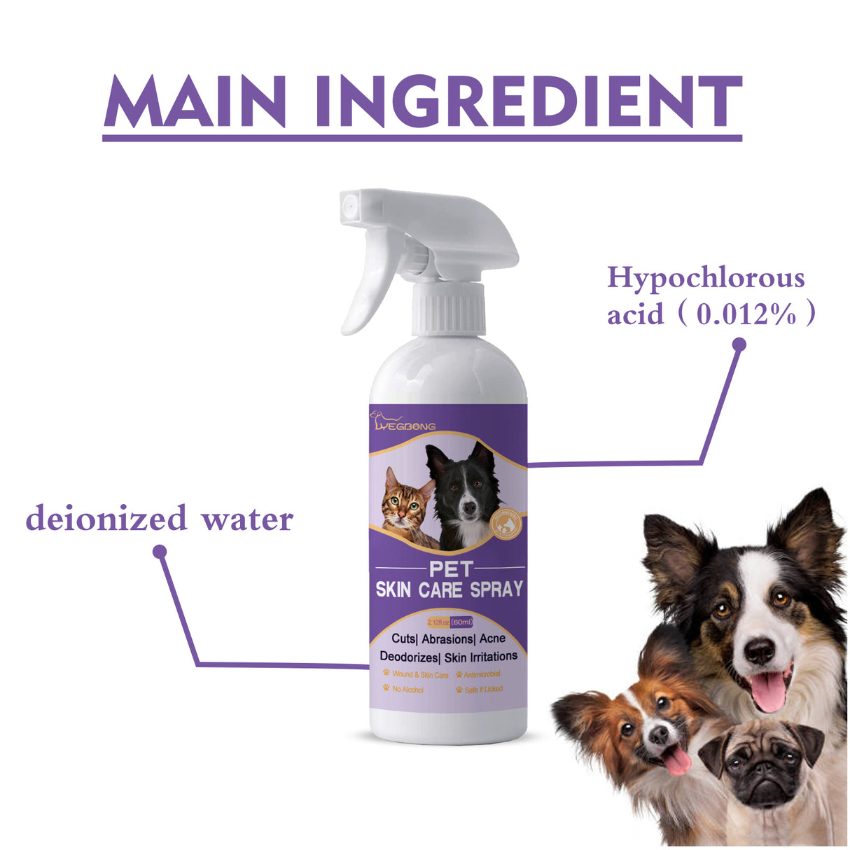 Pet Skin Relief Spray, Relieves Dog And Cat Skin Itchiness Eliminates Mites Cleaning Care Spray - V.I.P Digital Presence