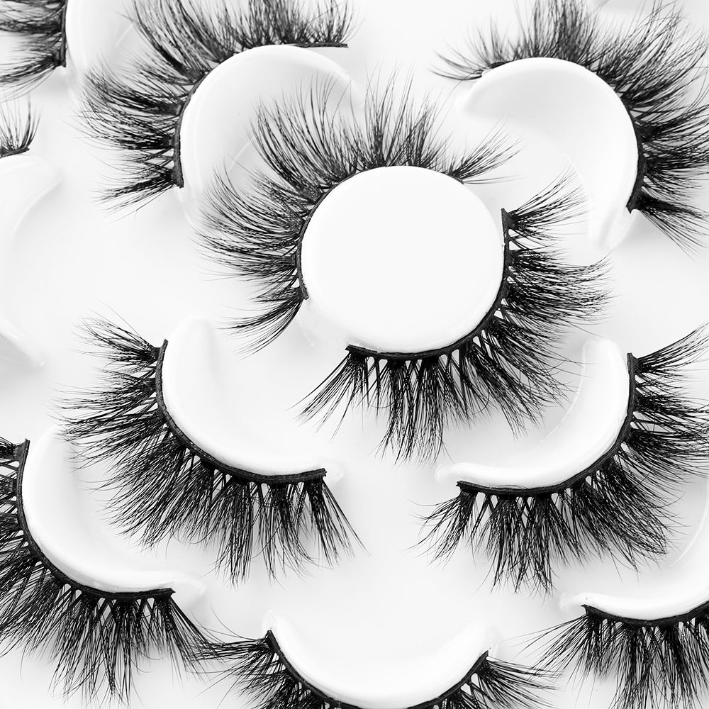 7 Pairs 3D Mink Hair False Eyelashes 25mm Lashes Thick Long Wispy Fluffy Handmade False Eyelashes - V.I.P Digital Presence