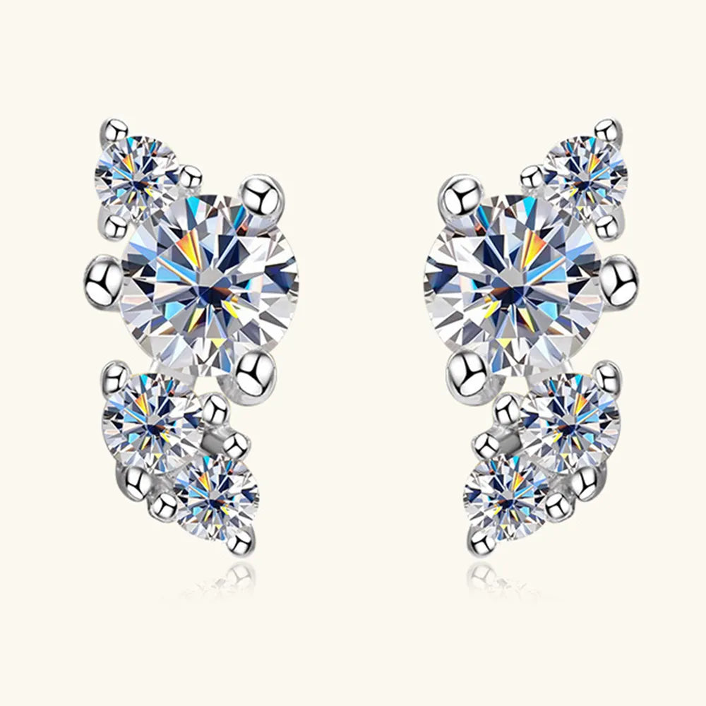 925 Sterling Silver Moissanite Stud Earrings - V.I.P Digital Presence